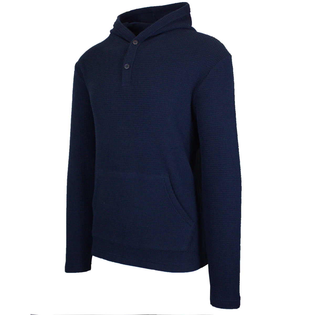 Men's Waffle-Knit Thermal Henley Pullover Hoodie (S-3XL)